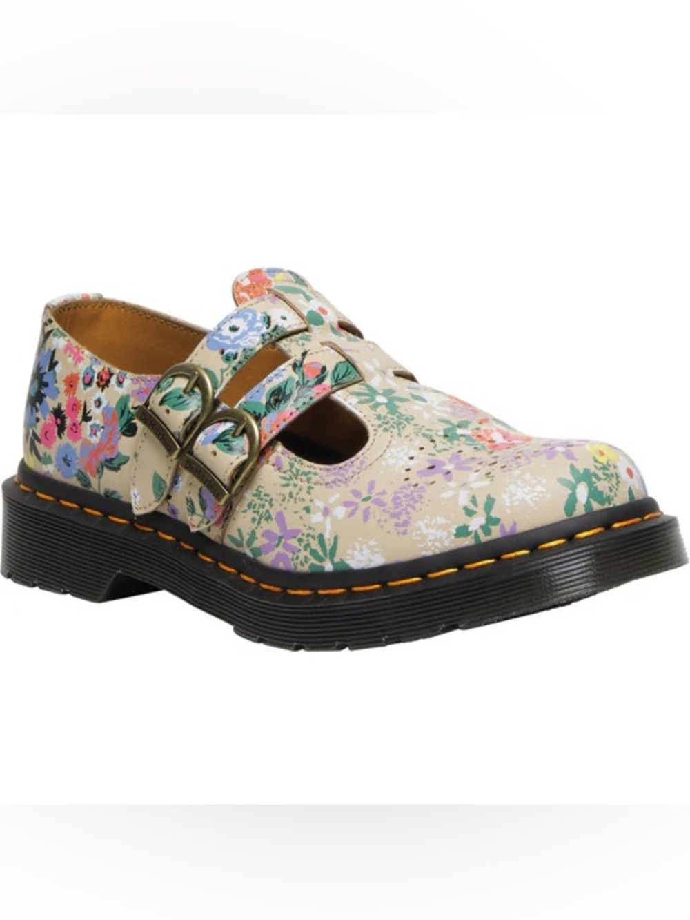 Dr. Martens Women's Floral Mash Up Double-Strap Mary Janes